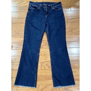 Talbots Womens Frayed Hem Bootcut Stretch Denim Jean Size 6